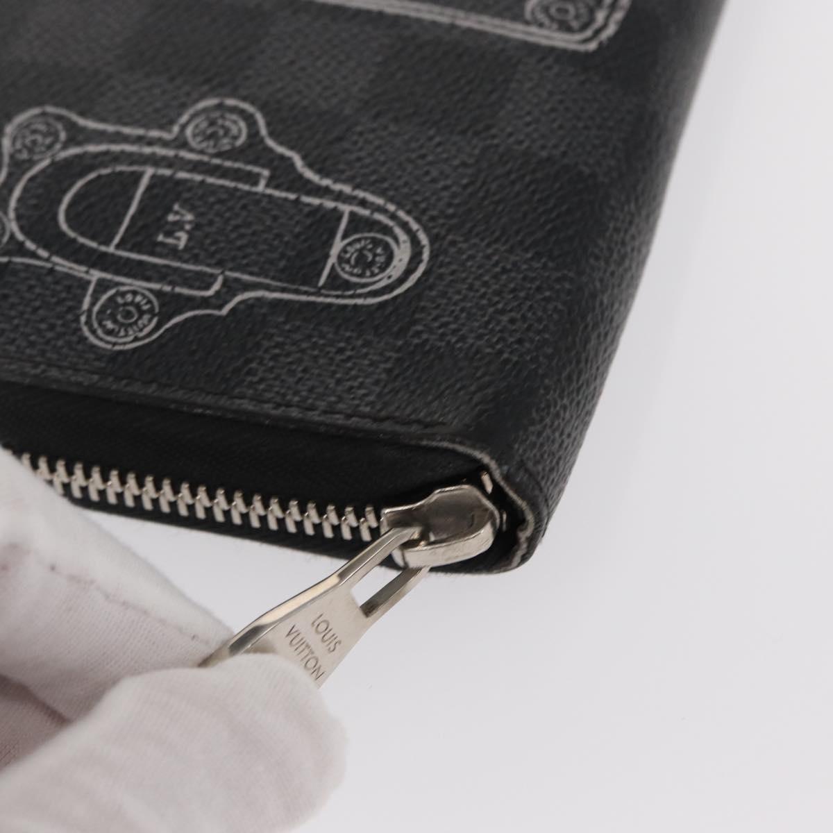 LOUIS VUITTON Damier Graphite Zippy Organizer Trunk & Lock N63182 Auth 154106