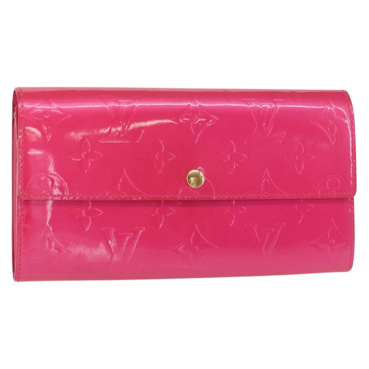 LOUIS VUITTON Vernis Porte MonnaieCredit Wallet Fusha Pink M91236 LV Auth 154108V