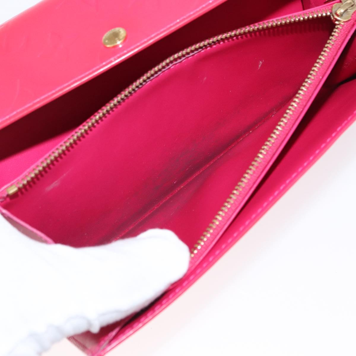 LOUIS VUITTON Vernis Porte MonnaieCredit Wallet Fusha Pink M91236 LV Auth 154108V