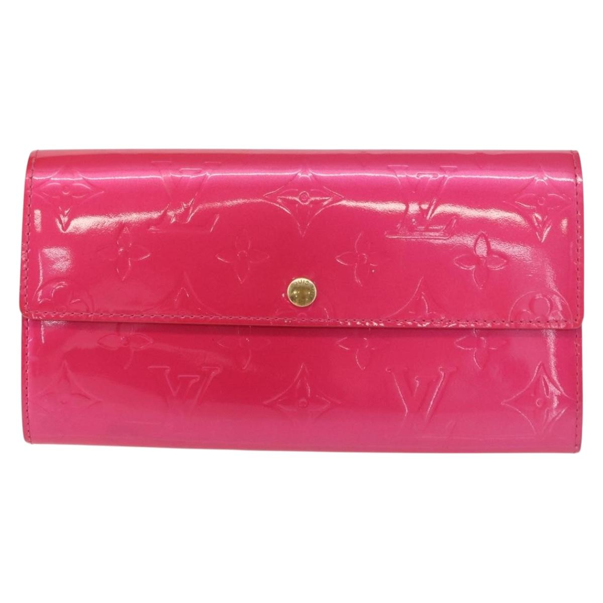 LOUIS VUITTON Vernis Porte MonnaieCredit Wallet Fusha Pink M91236 LV Auth 154108V