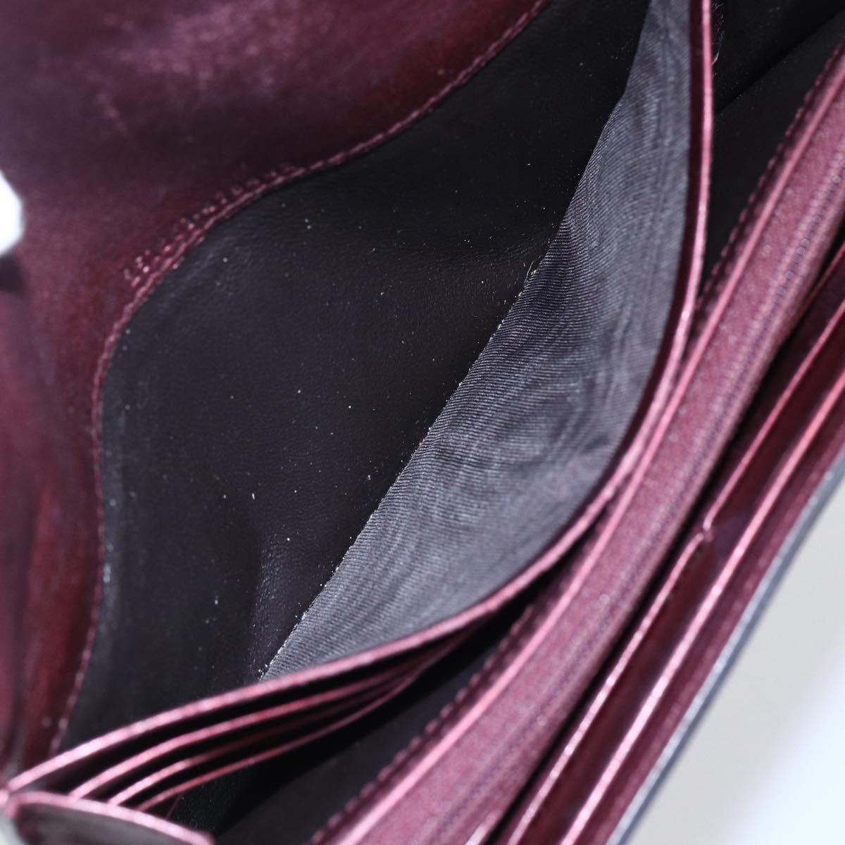 GUCCI GG Canvas Guccissima Lovely Heart Wallet Bordeaux Gold 251861 Auth 154109