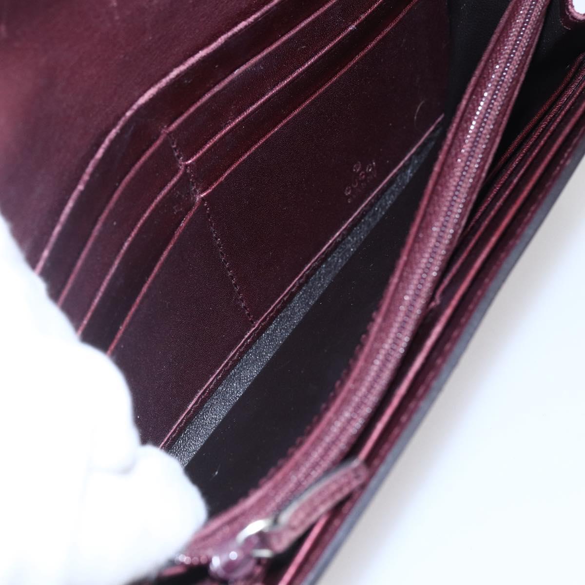 GUCCI GG Canvas Guccissima Lovely Heart Wallet Bordeaux Gold 251861 Auth 154109