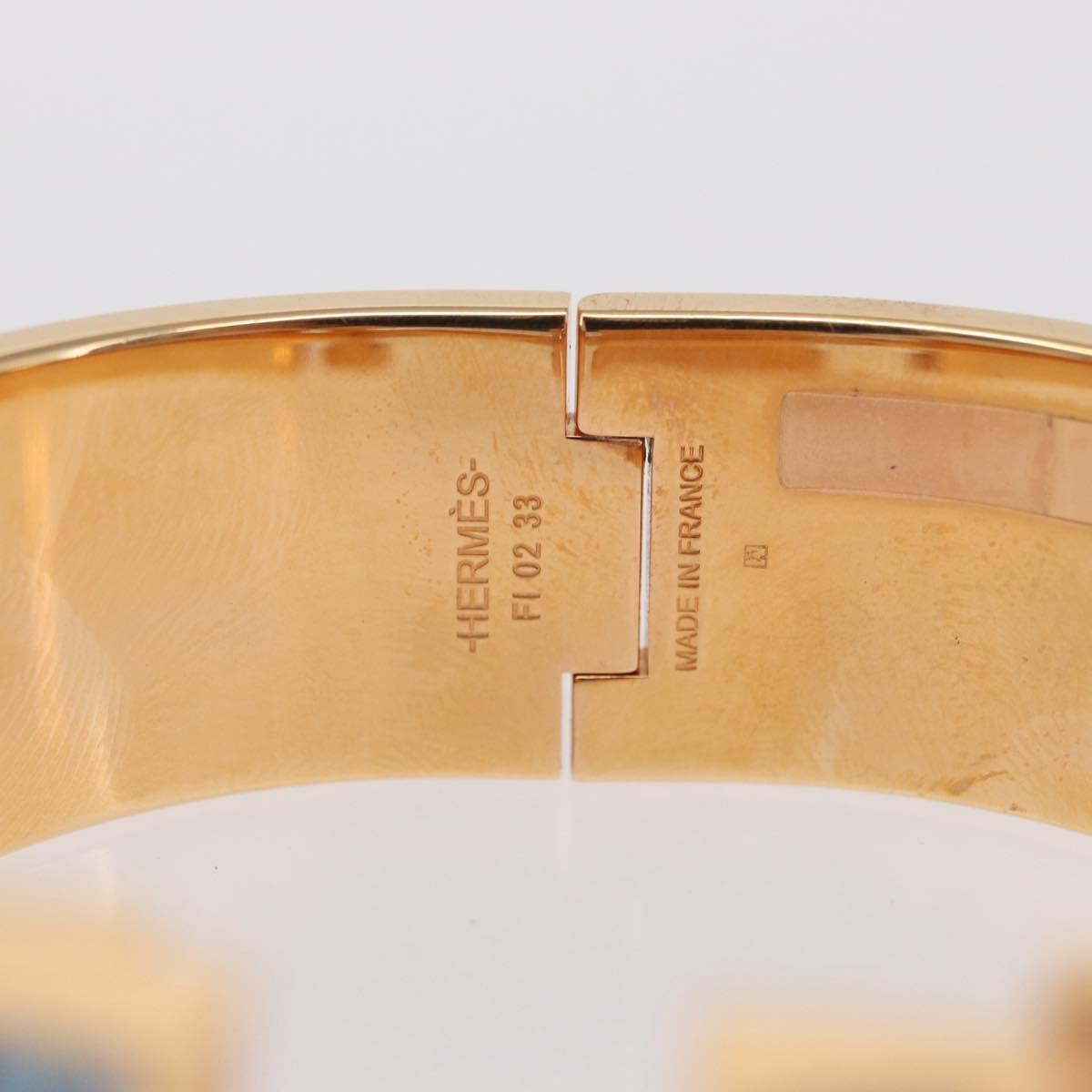 HERMES Click H Bracelet metal Gold Tone FI 02 33 Auth 154113M