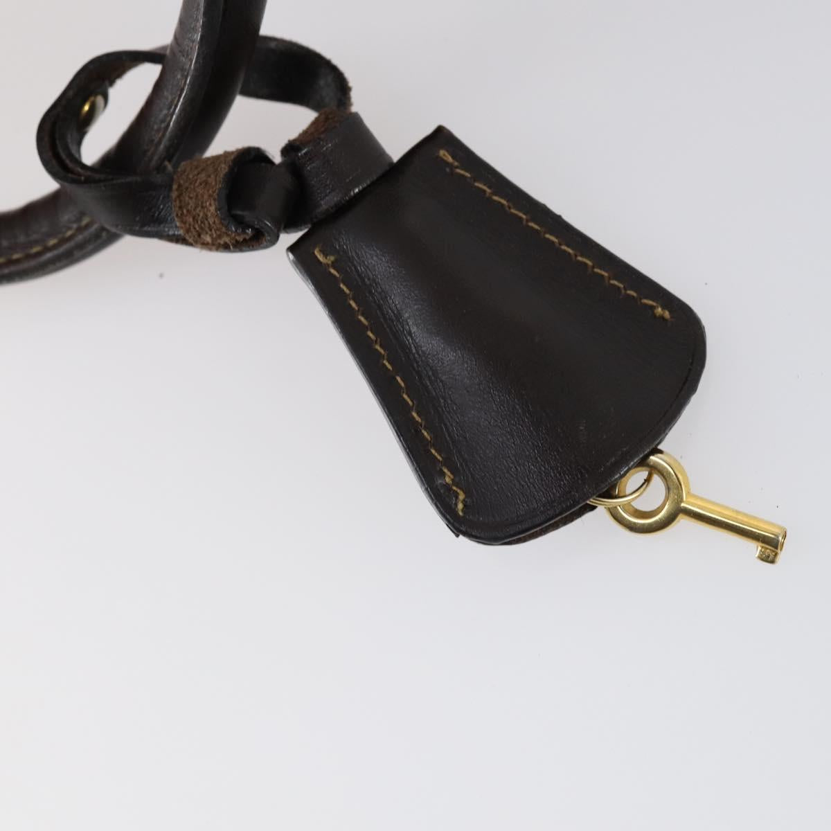 FENDI Zucca Canvas Hand Bag Black Brown Auth 154156