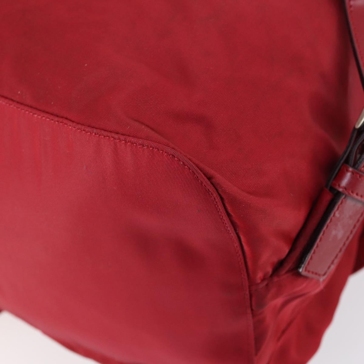 PRADA Backpack Nylon Red Silver Auth 154157