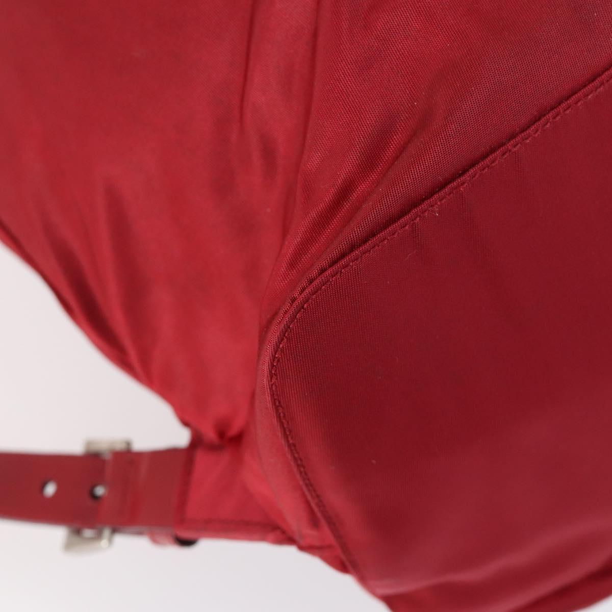PRADA Backpack Nylon Red Silver Auth 154157