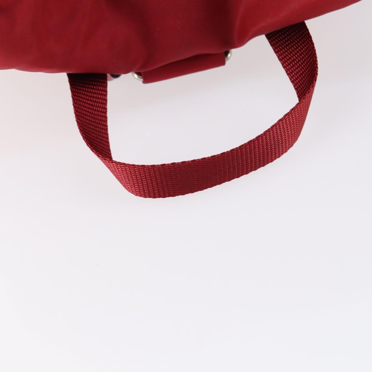 PRADA Backpack Nylon Red Silver Auth 154157