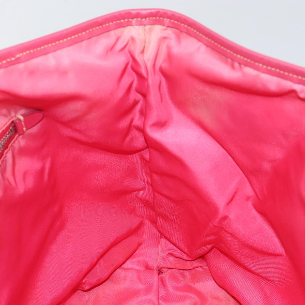 PRADA Tote Bag Nylon Orange Silver Auth 154158