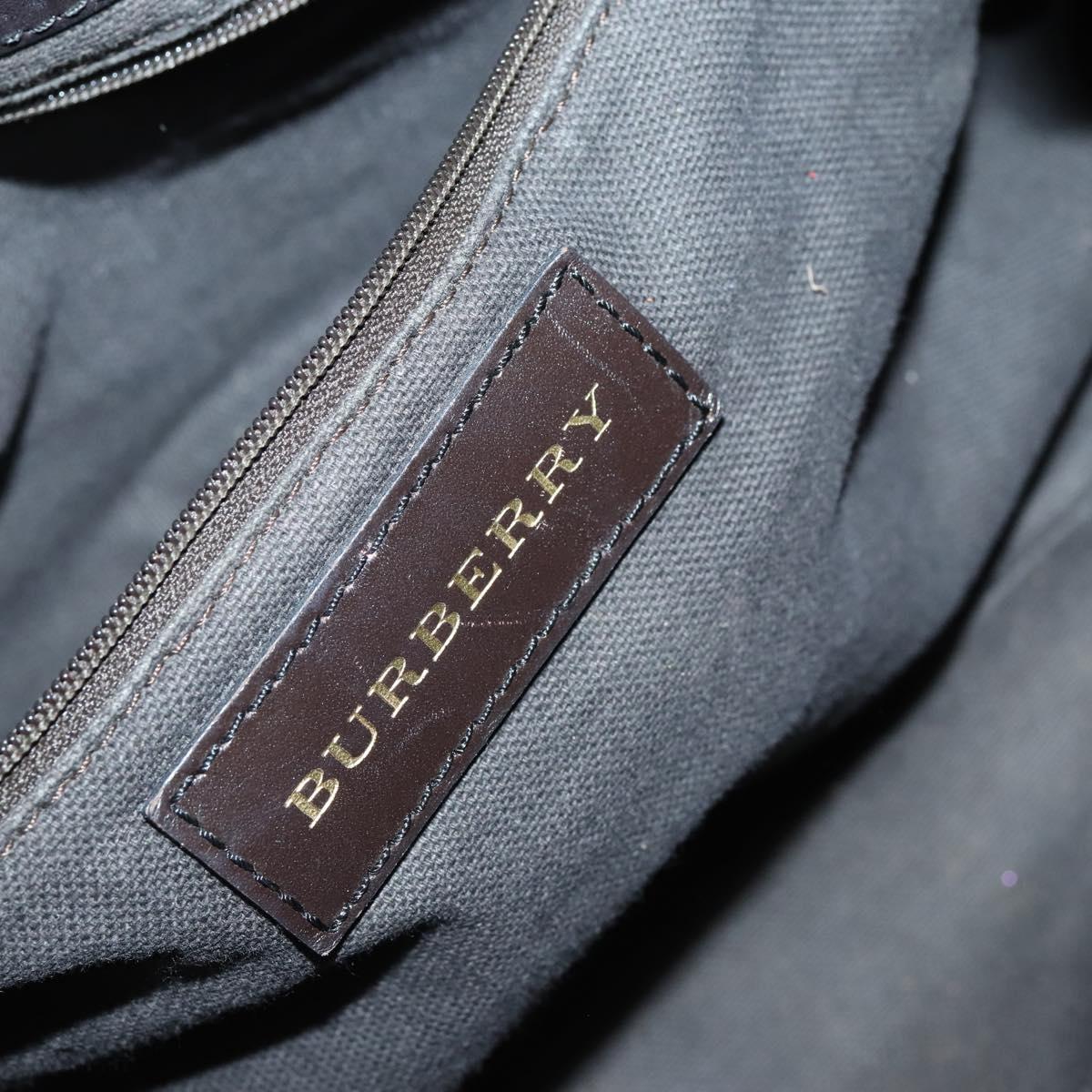 BURBERRY Nova Check Shoulder Bag PVC 2way Beige Gold Auth 154159