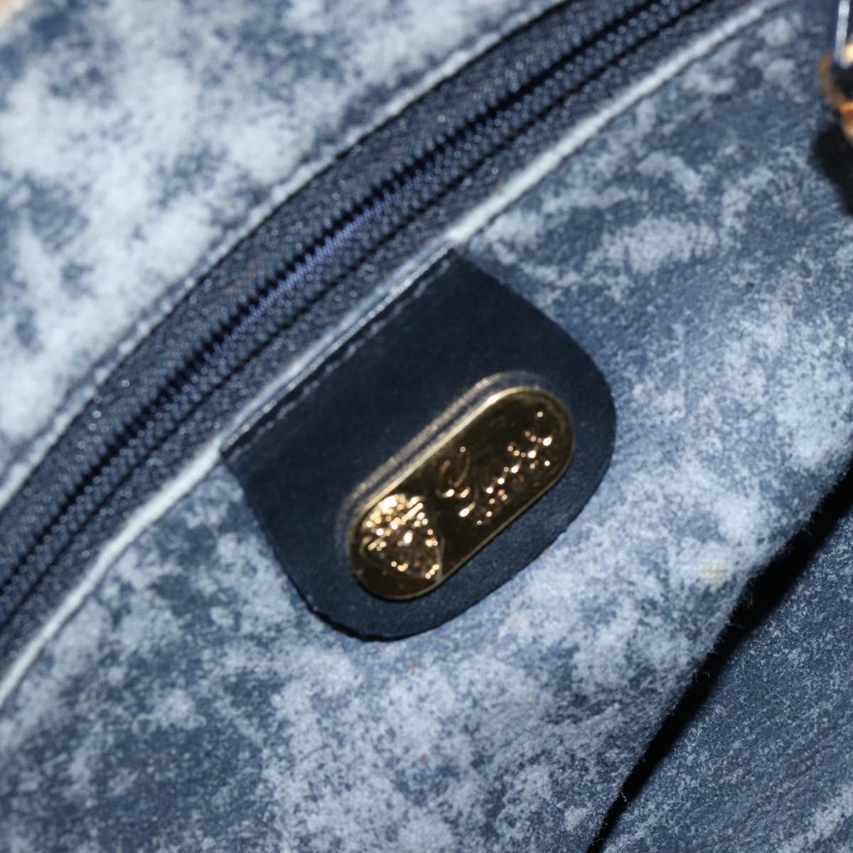 GUCCI GG Supreme Sherry Line Shoulder Bag PVC Navy Gold Auth 154161