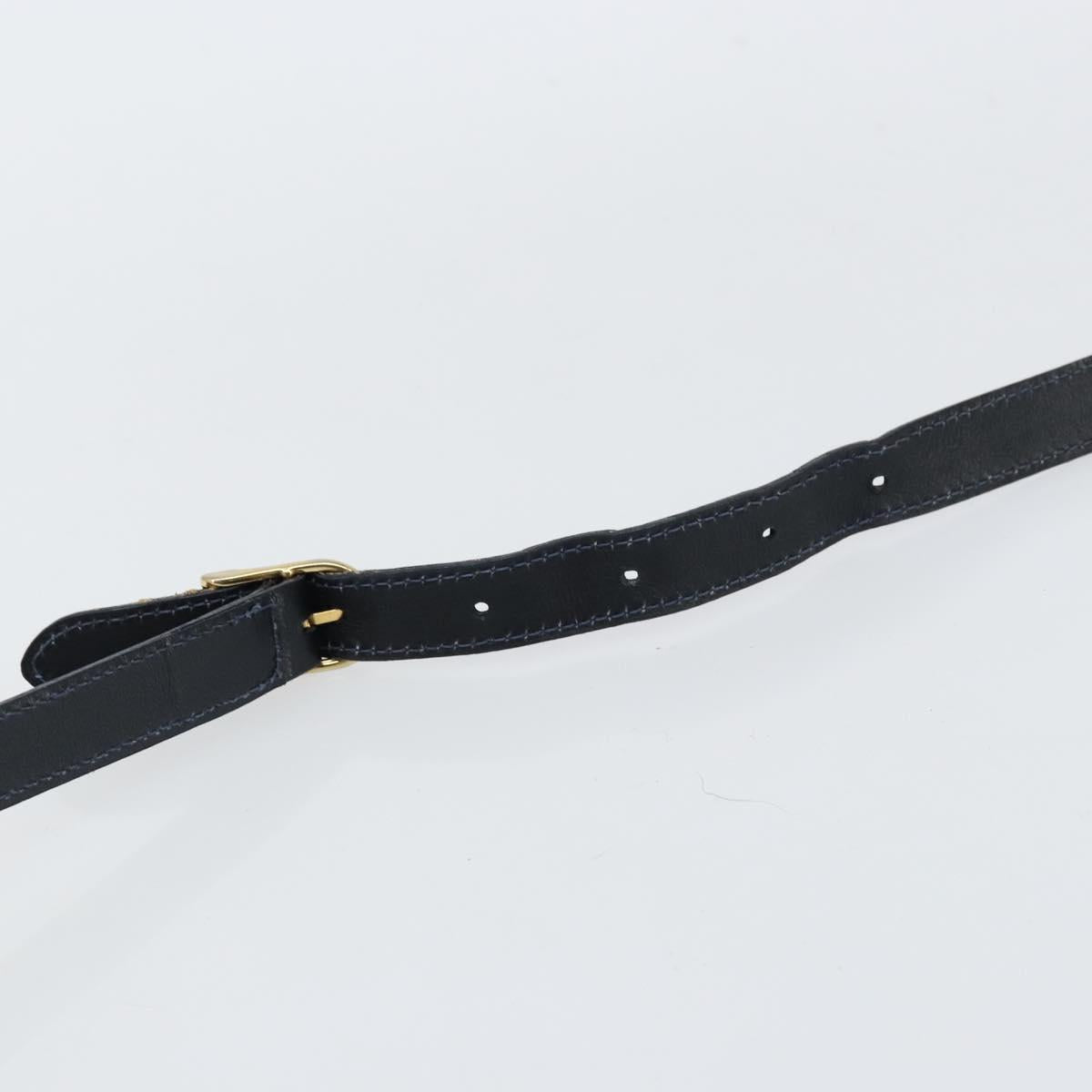 GUCCI GG Supreme Sherry Line Shoulder Bag PVC Navy Gold Auth 154161