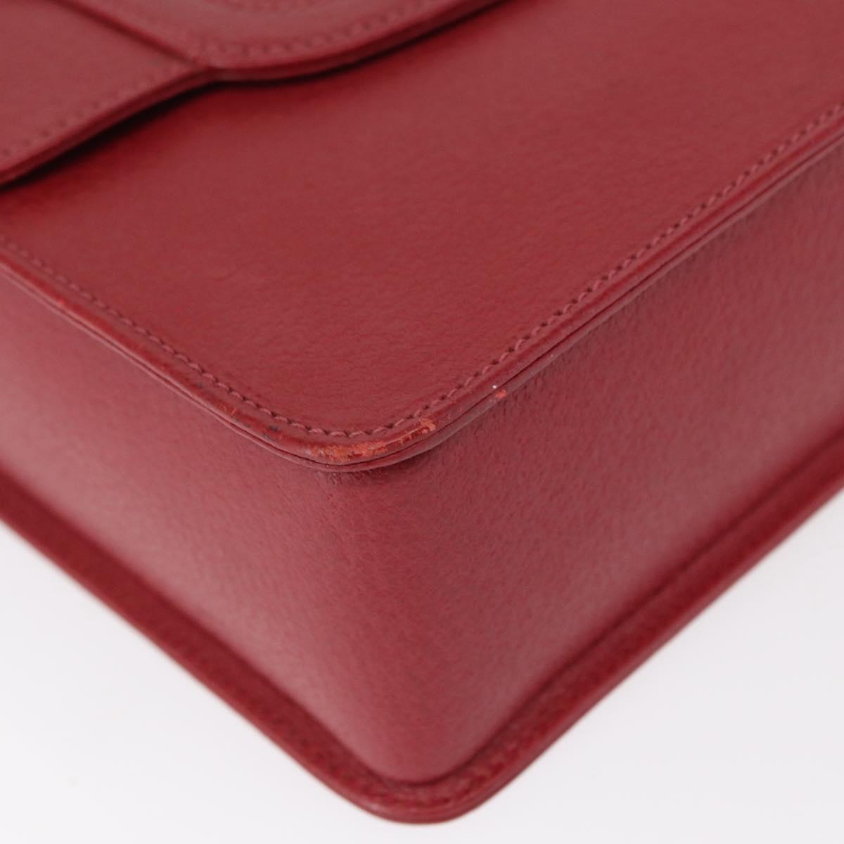 GUCCI Bamboo Hand Bag Leather 2way Red Gold 000 113 0231 Auth 154162M