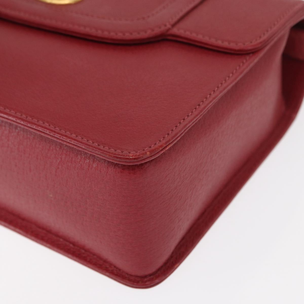 GUCCI Bamboo Hand Bag Leather 2way Red Gold 000 113 0231 Auth 154162M