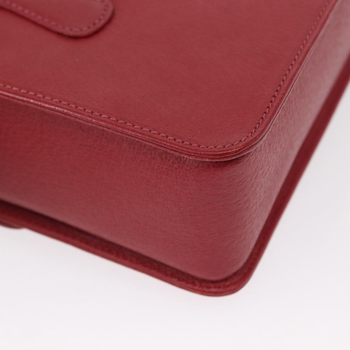 GUCCI Bamboo Hand Bag Leather 2way Red Gold 000 113 0231 Auth 154162M