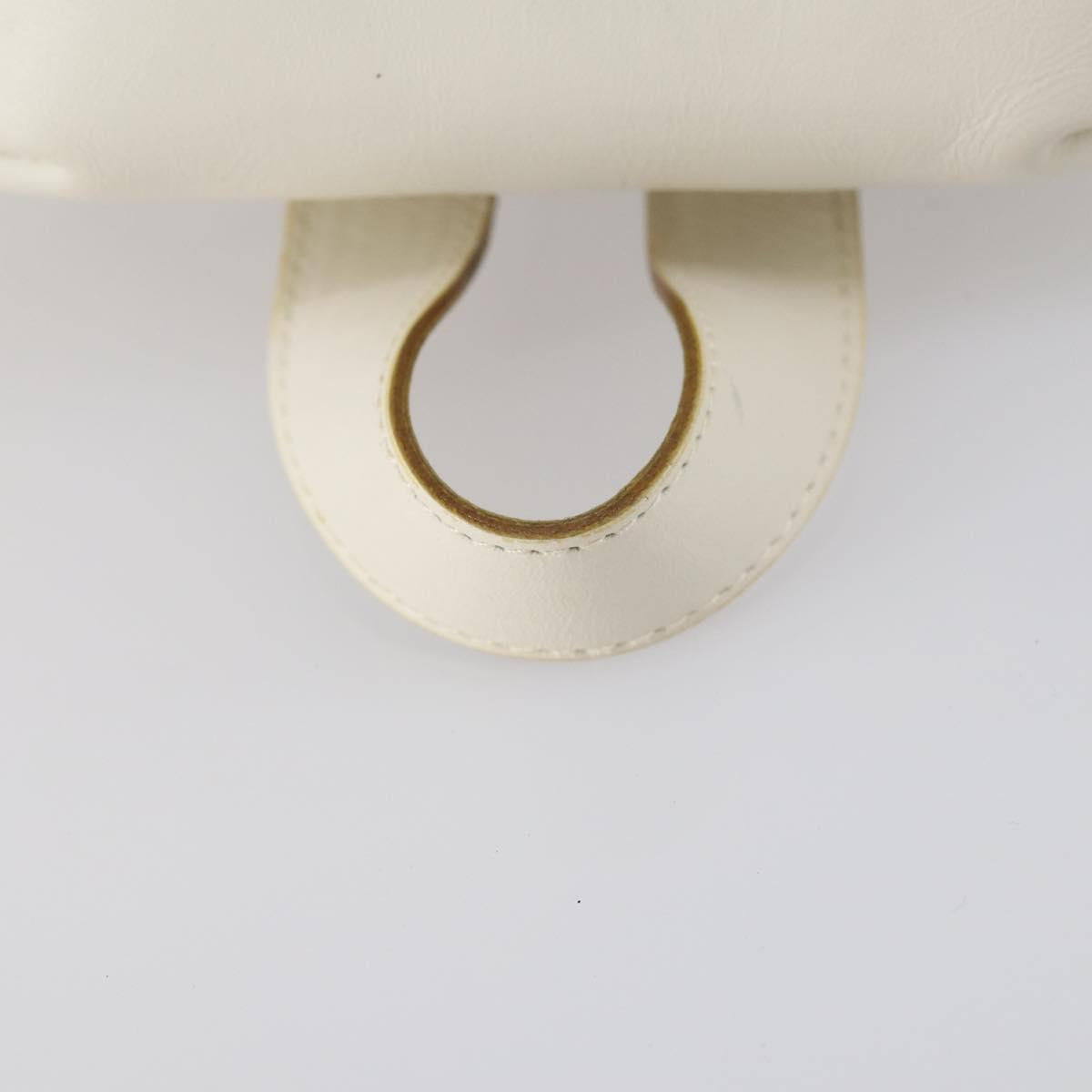 Salvatore Ferragamo Backpack Leather White Gold Auth 154163