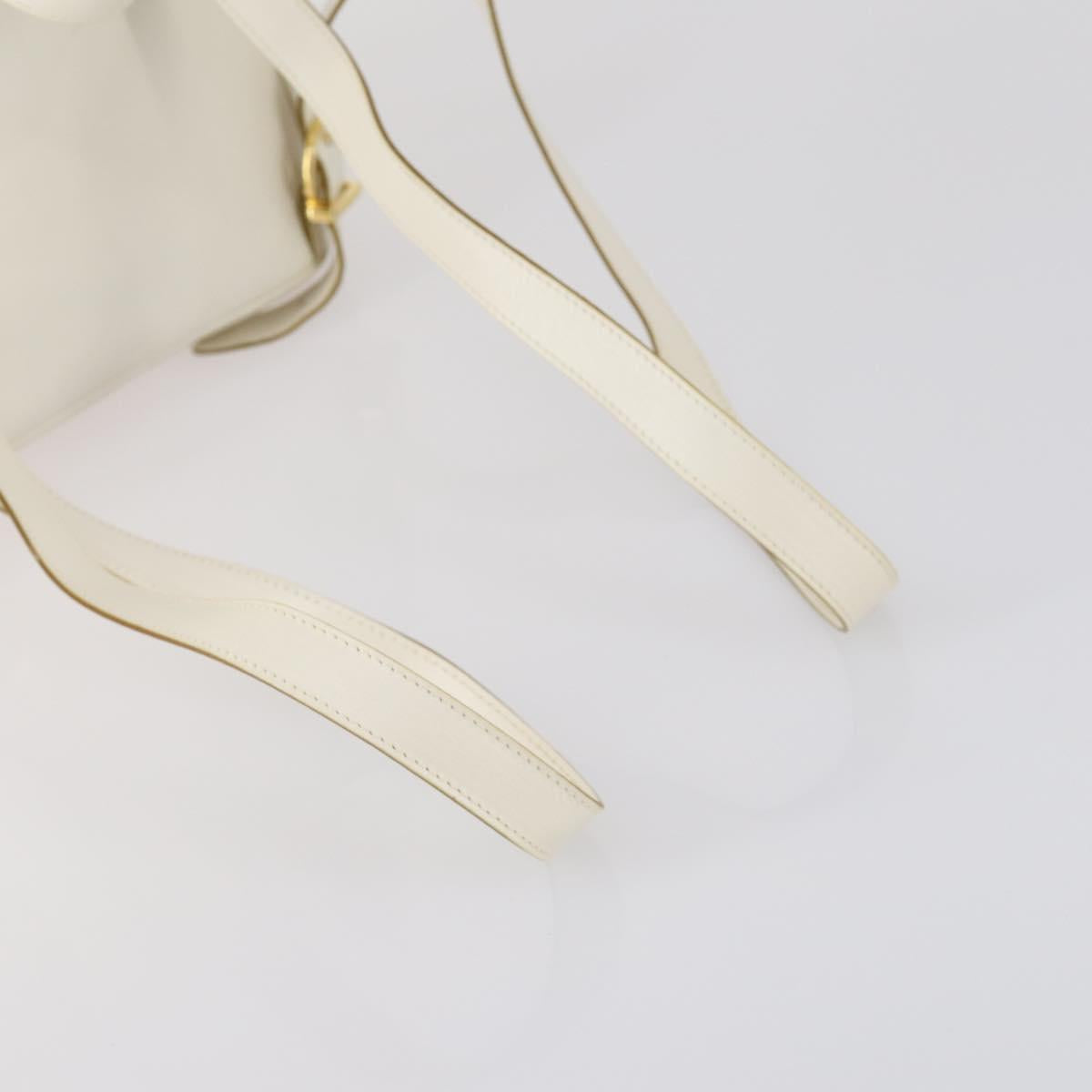 Salvatore Ferragamo Backpack Leather White Gold Auth 154163