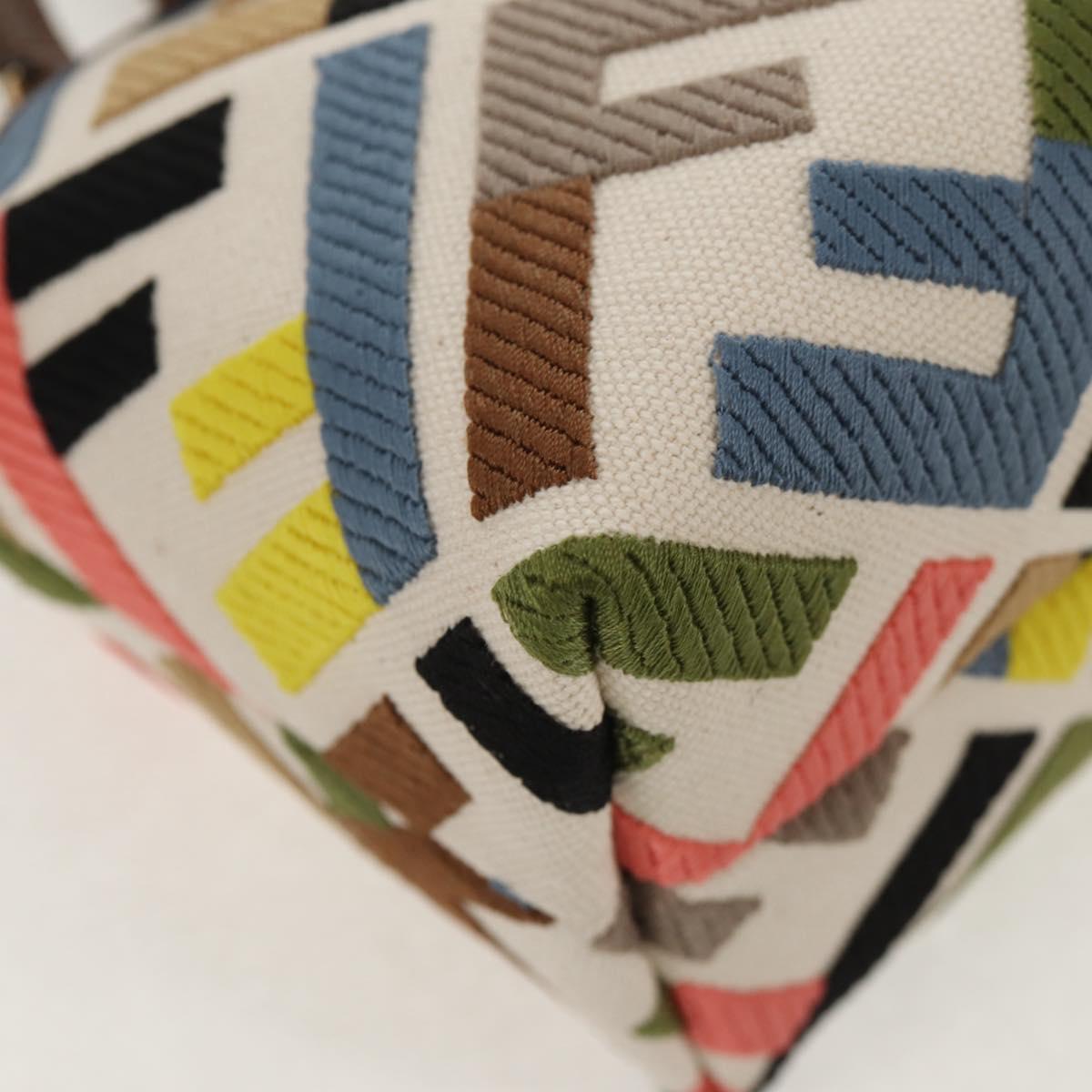 FENDI Zucca Canvas Mini By The Way Hand Bag 2way Multicolor Gold Auth 154164M