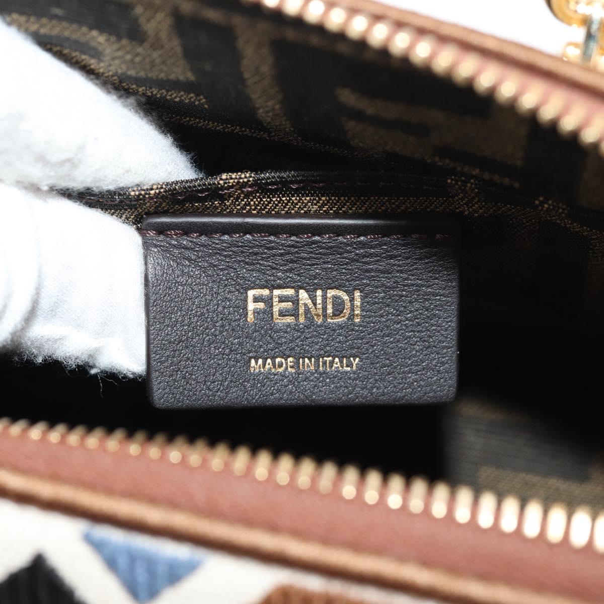 FENDI Zucca Canvas Mini By The Way Hand Bag 2way Multicolor Gold Auth 154164M
