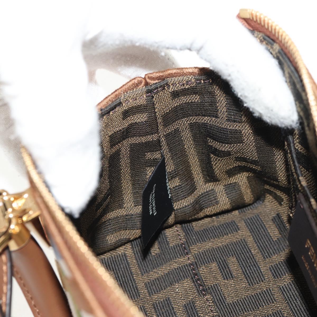 FENDI Zucca Canvas Mini By The Way Hand Bag 2way Multicolor Gold Auth 154164M
