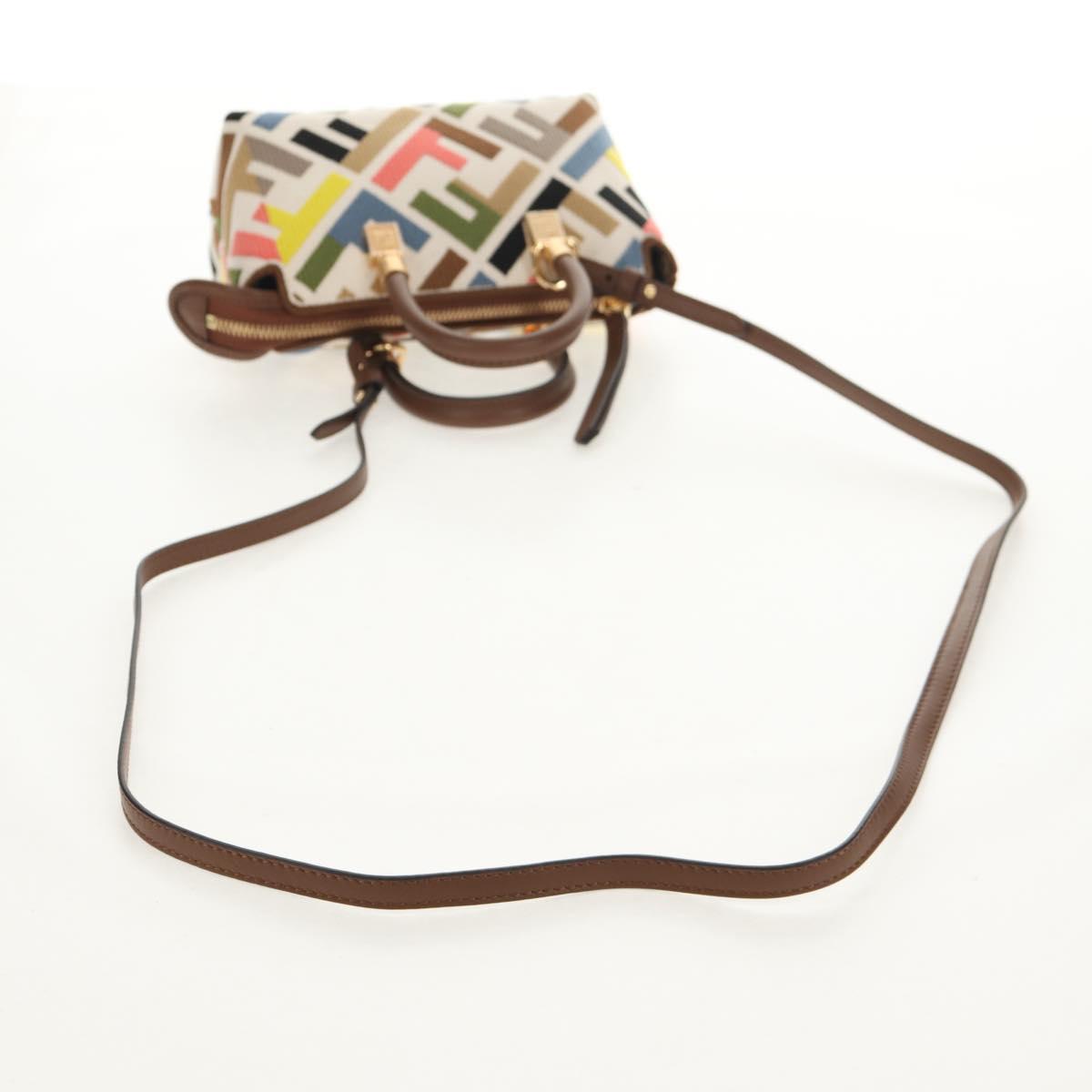 FENDI Zucca Canvas Mini By The Way Hand Bag 2way Multicolor Gold Auth 154164M