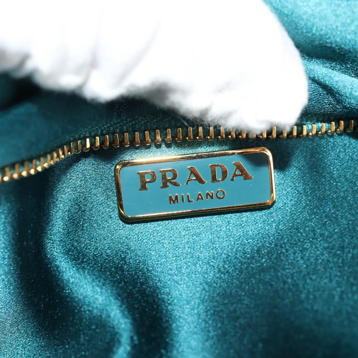 PRADA Pouch Satin Purple Gold Auth 154166M