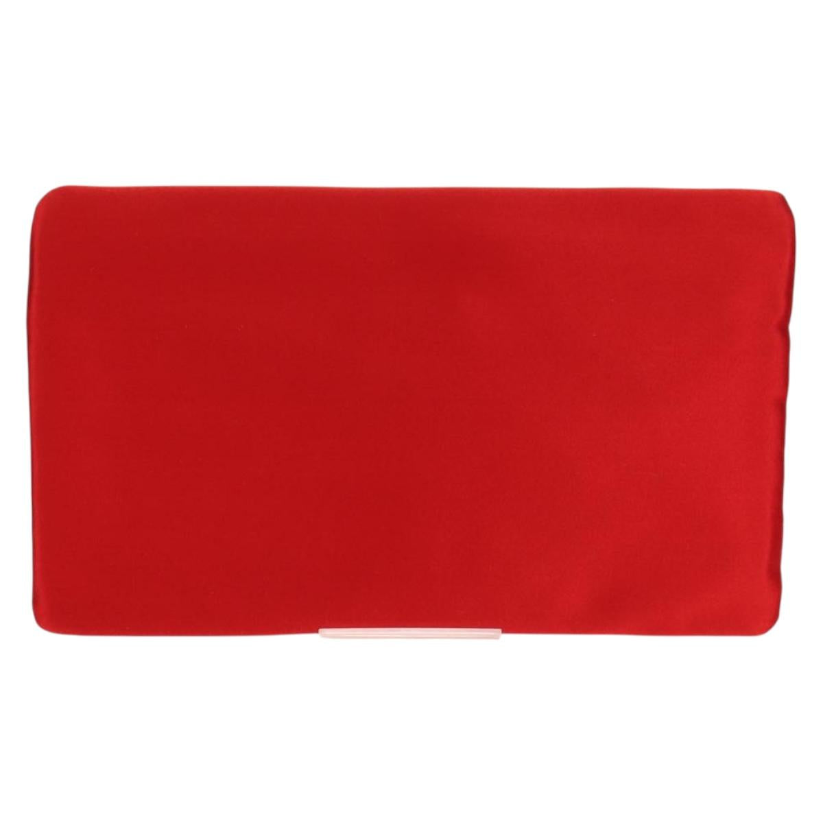 PRADA Pouch Satin Purple Gold Auth 154166M