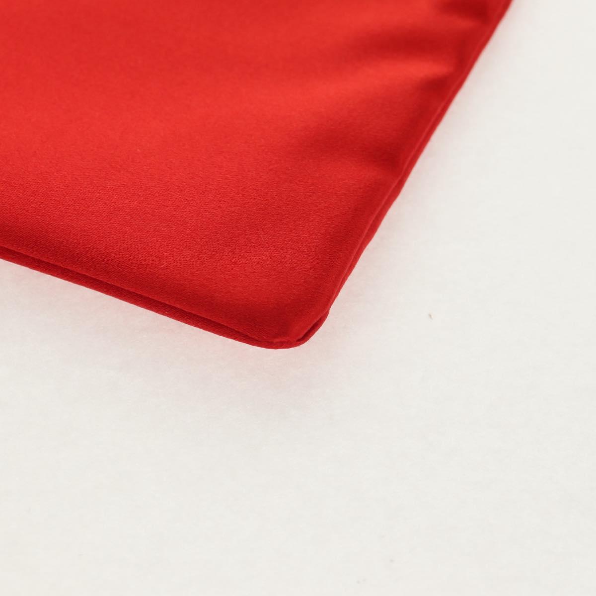 PRADA Pouch Satin Purple Gold Auth 154166M