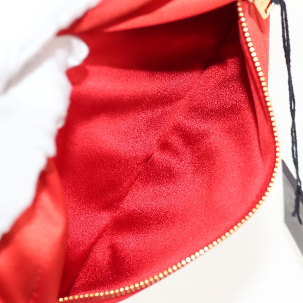 PRADA Pouch Satin Purple Gold Auth 154166M