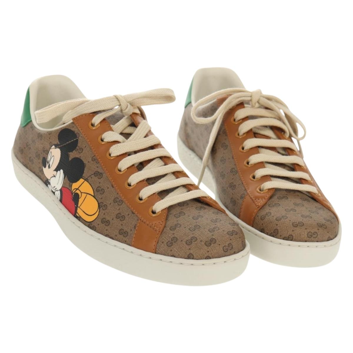 GUCCI Micro GG Canvas Disney Collaboration Sneakers Beige Auth 154167M