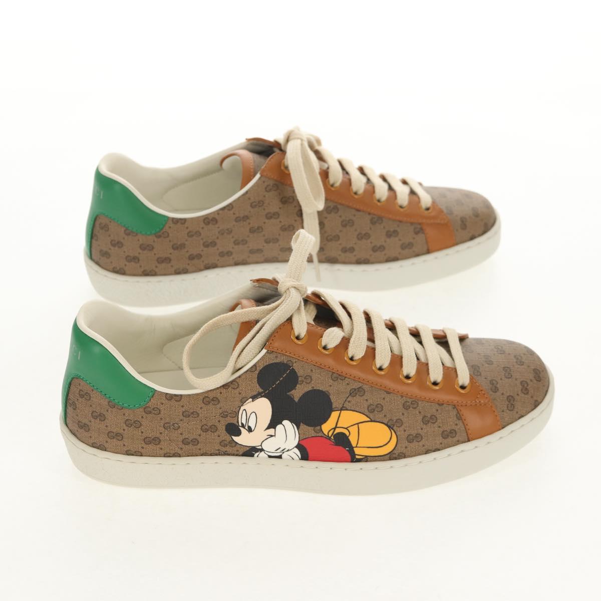 GUCCI Micro GG Canvas Disney Collaboration Sneakers Beige Auth 154167M
