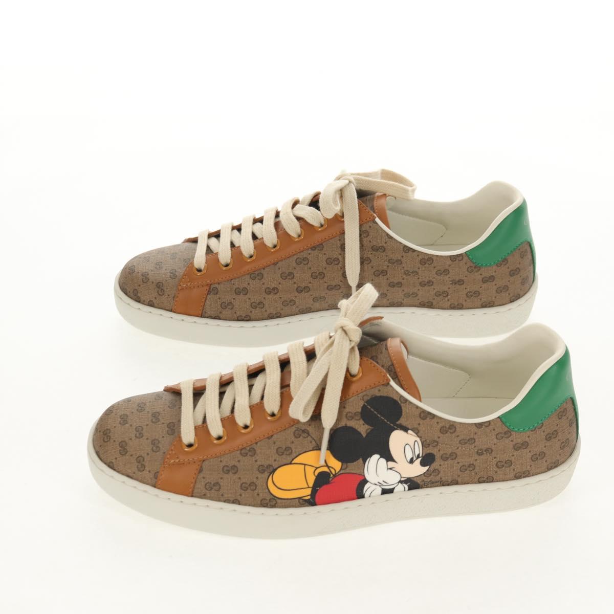 GUCCI Micro GG Canvas Disney Collaboration Sneakers Beige Auth 154167M
