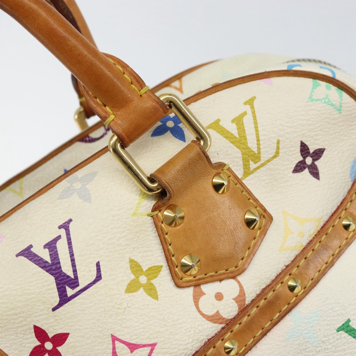 LOUIS VUITTON Monogram Multicolor Trouville Hand Bag White M92663 LV Auth 154169