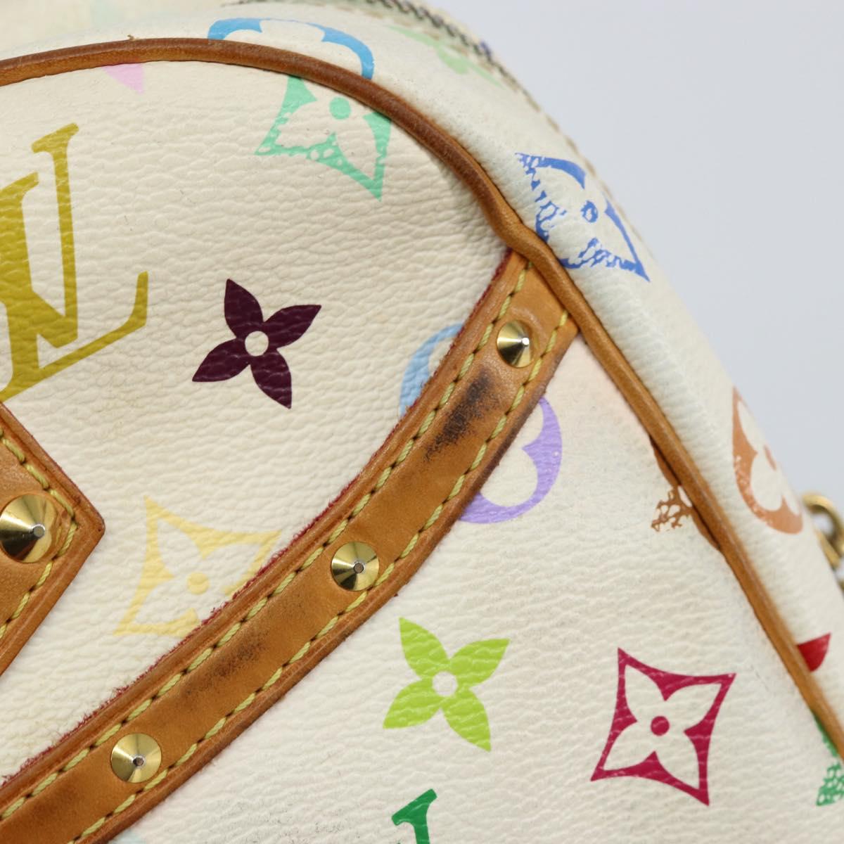 LOUIS VUITTON Monogram Multicolor Trouville Hand Bag White M92663 LV Auth 154169