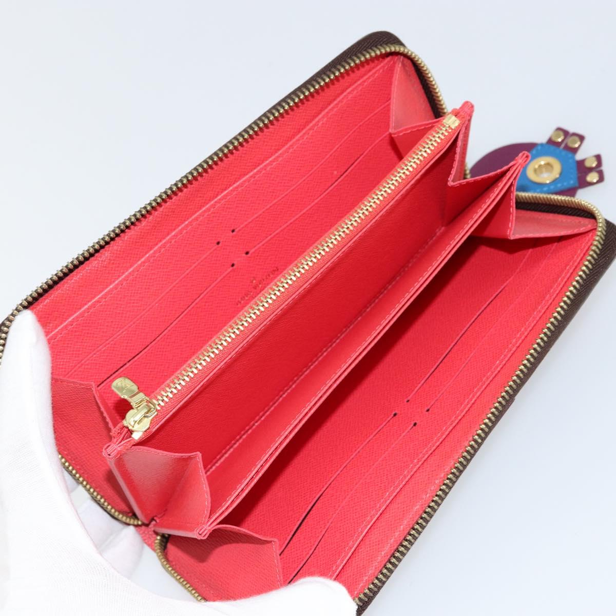 LOUIS VUITTON Monogram Totem Zippy Wallet Purple Red blue M61364 LV Auth 154173