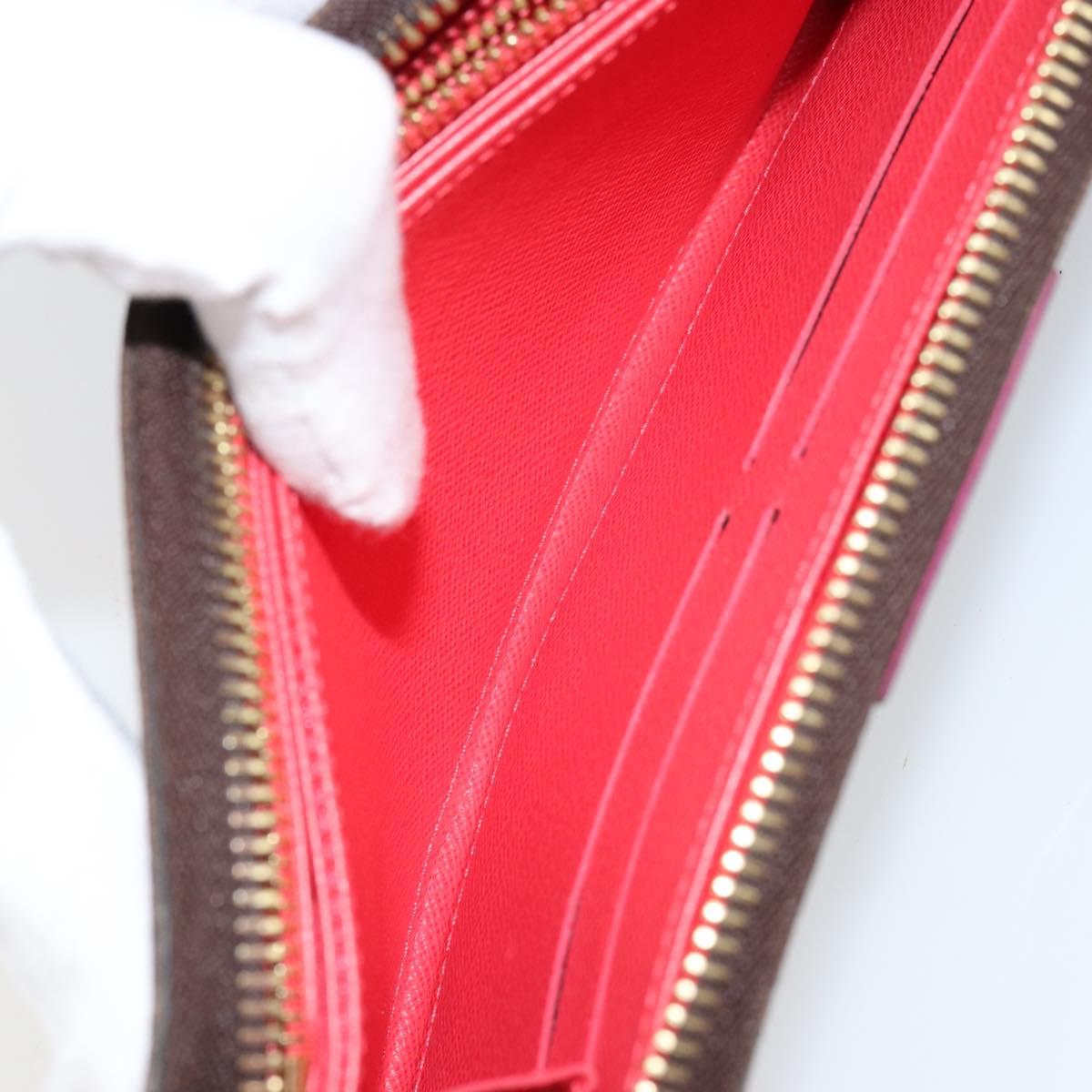 LOUIS VUITTON Monogram Totem Zippy Wallet Purple Red blue M61364 LV Auth 154173