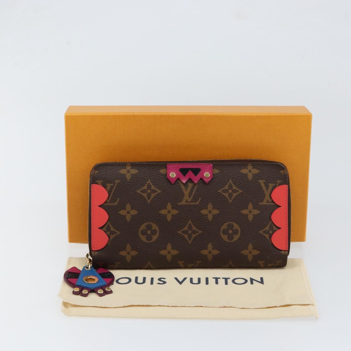 LOUIS VUITTON Monogram Totem Zippy Wallet Purple Red blue M61364 LV Auth 154173