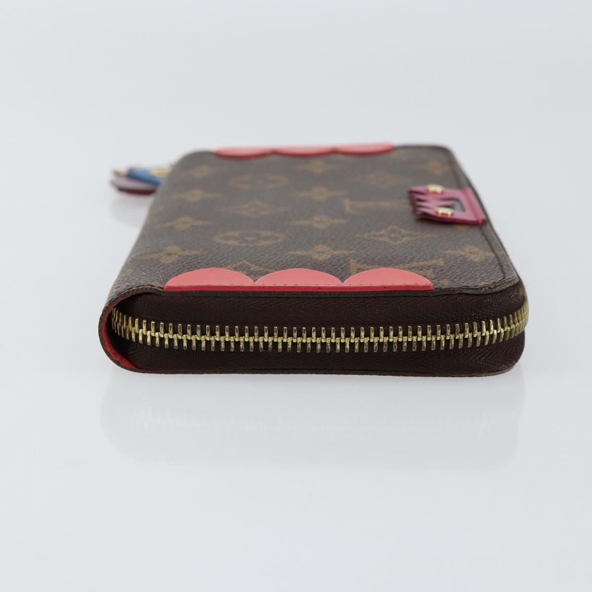 LOUIS VUITTON Monogram Totem Zippy Wallet Purple Red blue M61364 LV Auth 154173