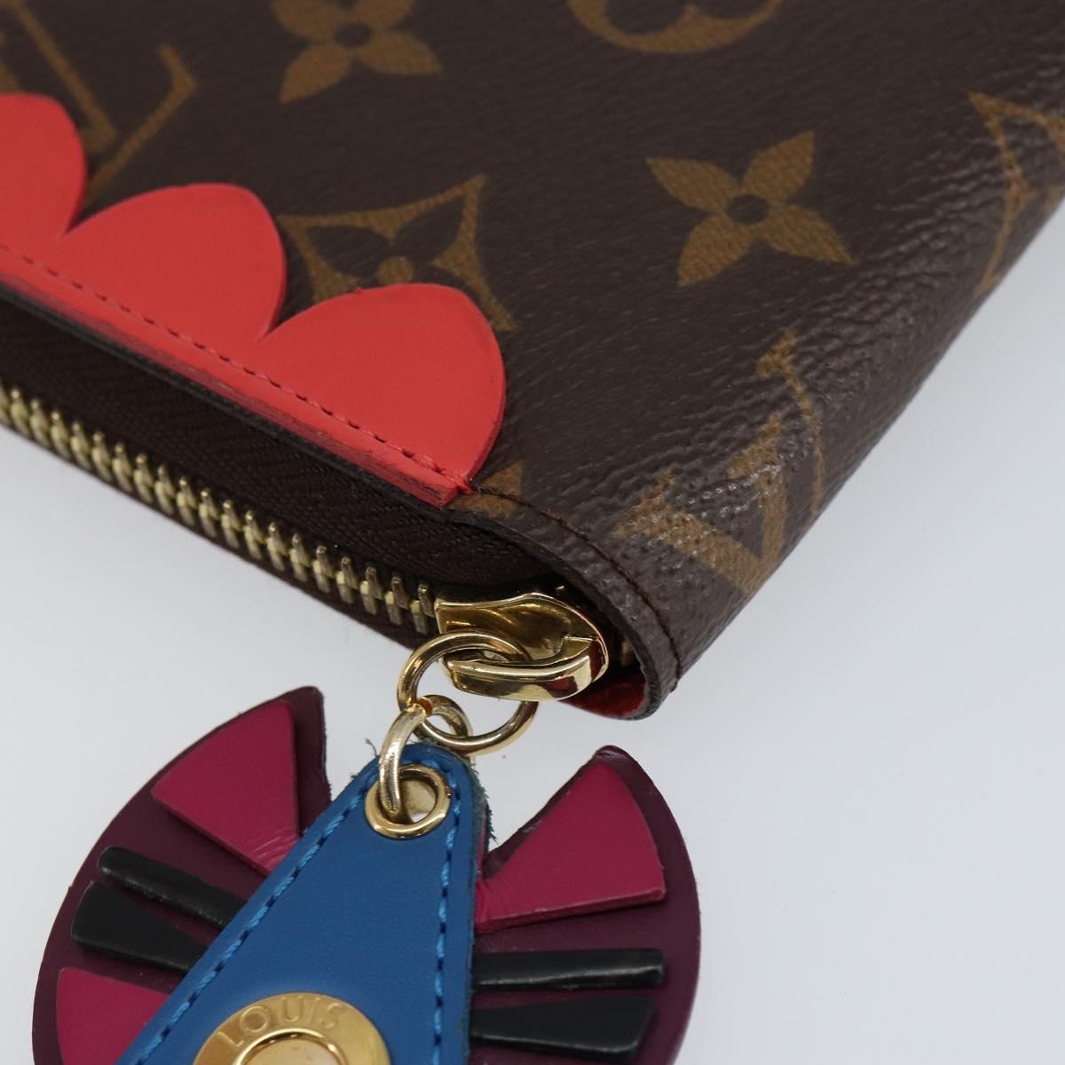 LOUIS VUITTON Monogram Totem Zippy Wallet Purple Red blue M61364 LV Auth 154173