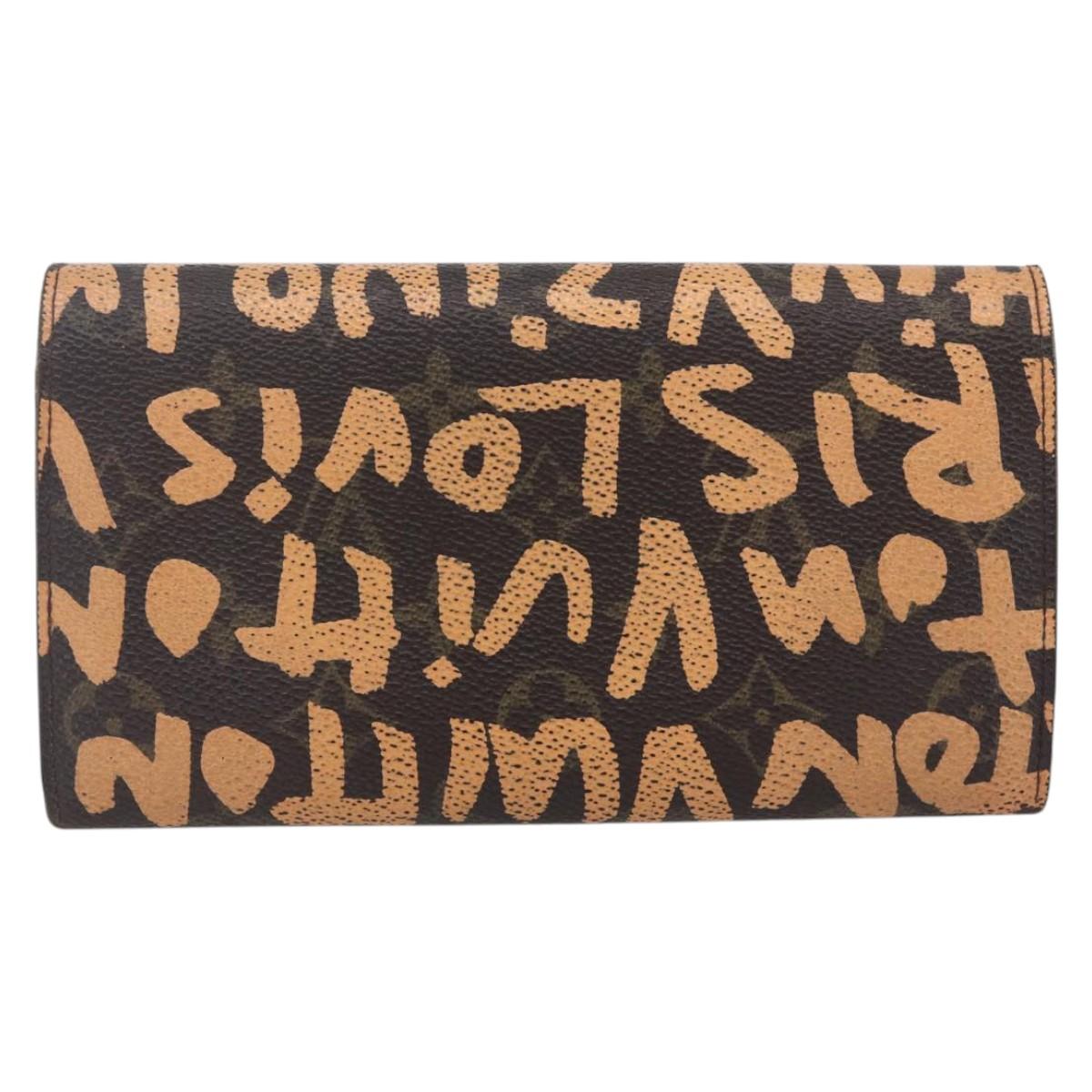 LOUIS VUITTON Graffiti Porte Monnaie Credit Wallet Orange M92190 LV Auth 154175