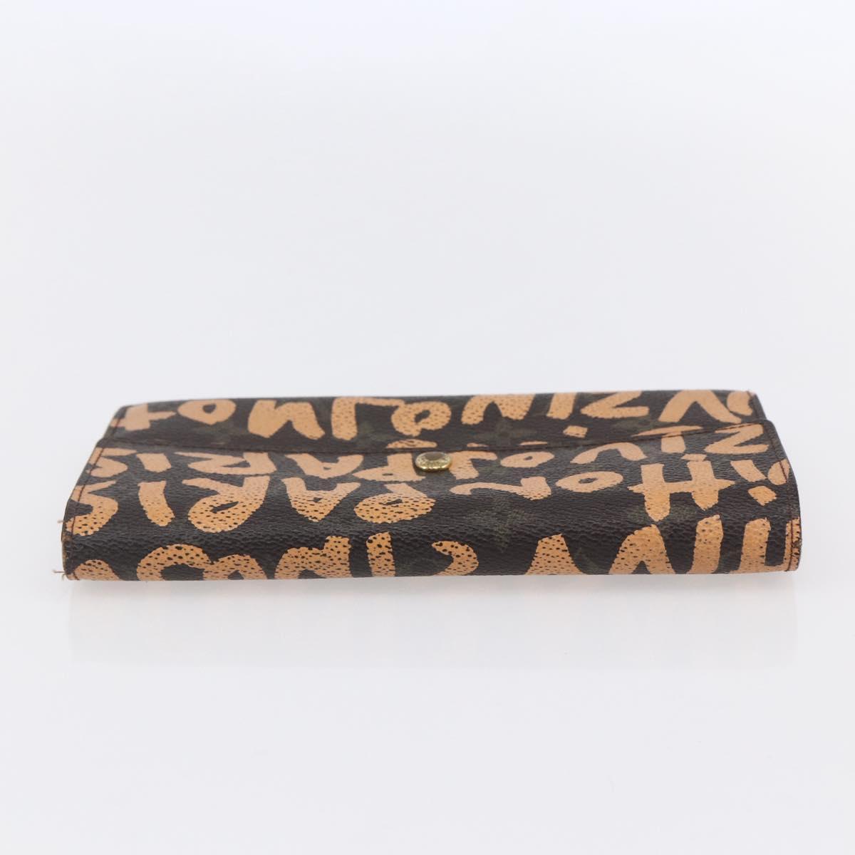 LOUIS VUITTON Graffiti Porte Monnaie Credit Wallet Orange M92190 LV Auth 154175