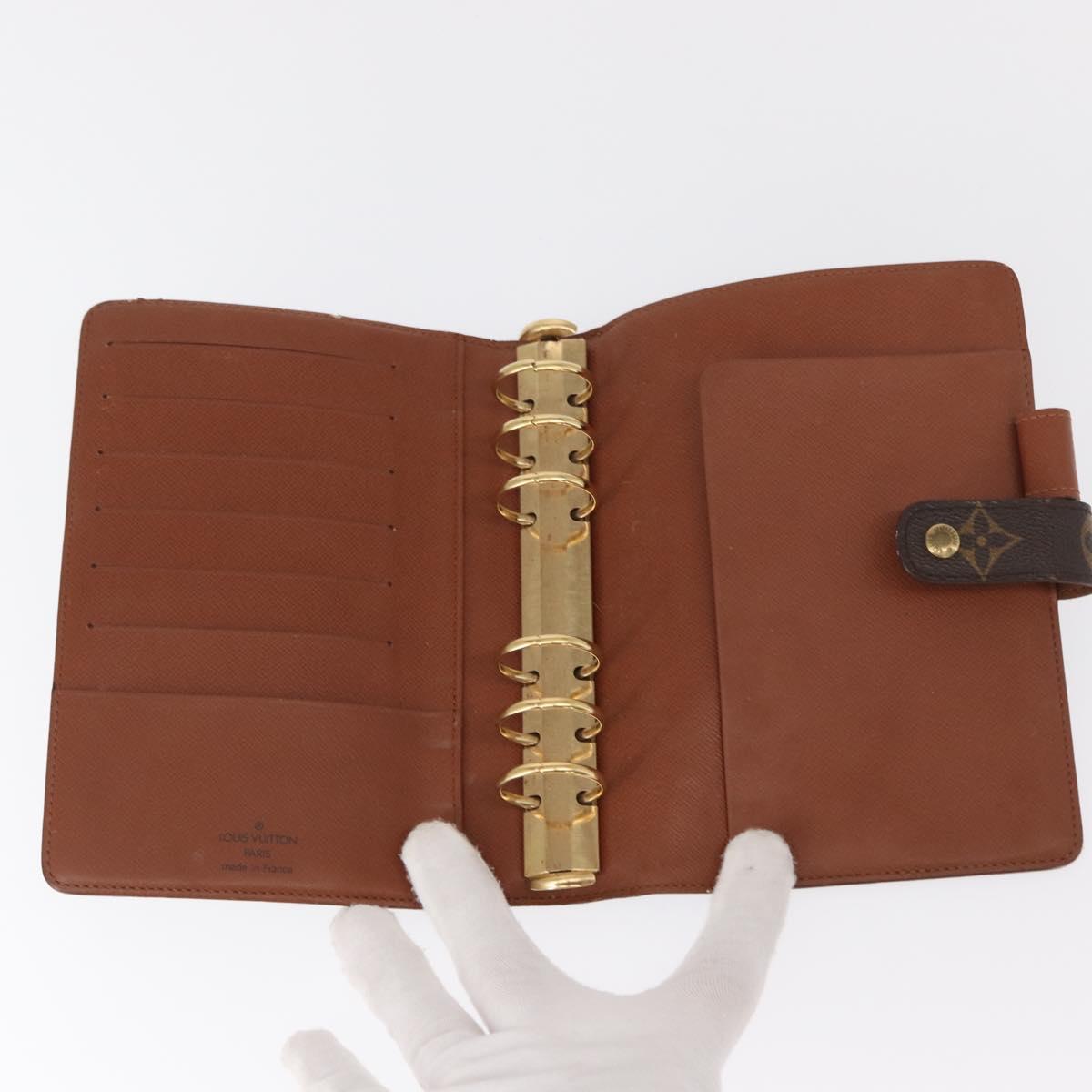 LOUIS VUITTON Monogram Agenda MM Day Planner Cover R20105 LV Auth 154176