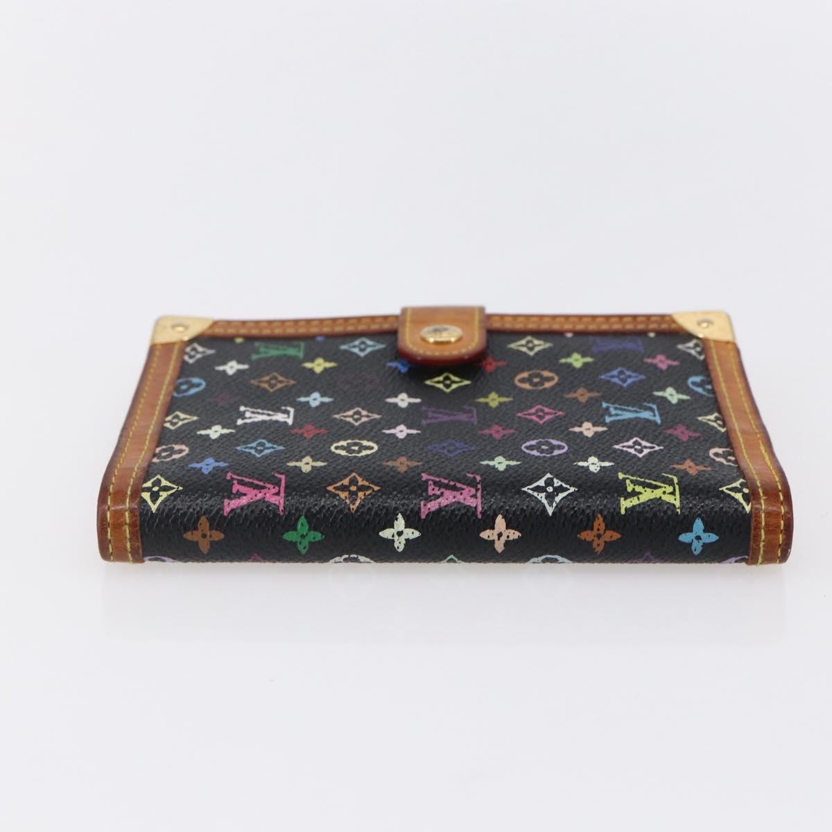 LOUIS VUITTON Multicolor Agenda PM Day Planner Cover Black R20895 LV Auth 154177