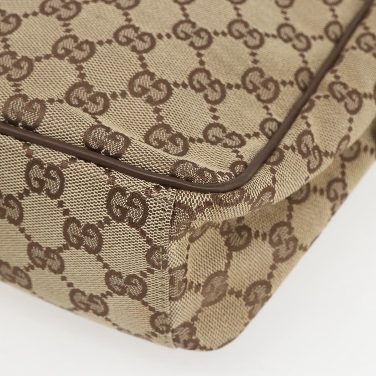 GUCCI GG Canvas Shoulder Bag Beige Silver 018 1612 Auth 154191