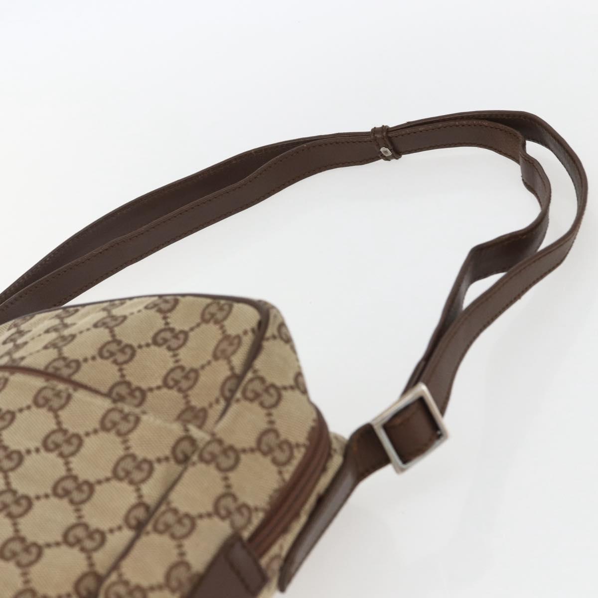 GUCCI GG Canvas Shoulder Bag Beige Silver 018 1612 Auth 154191