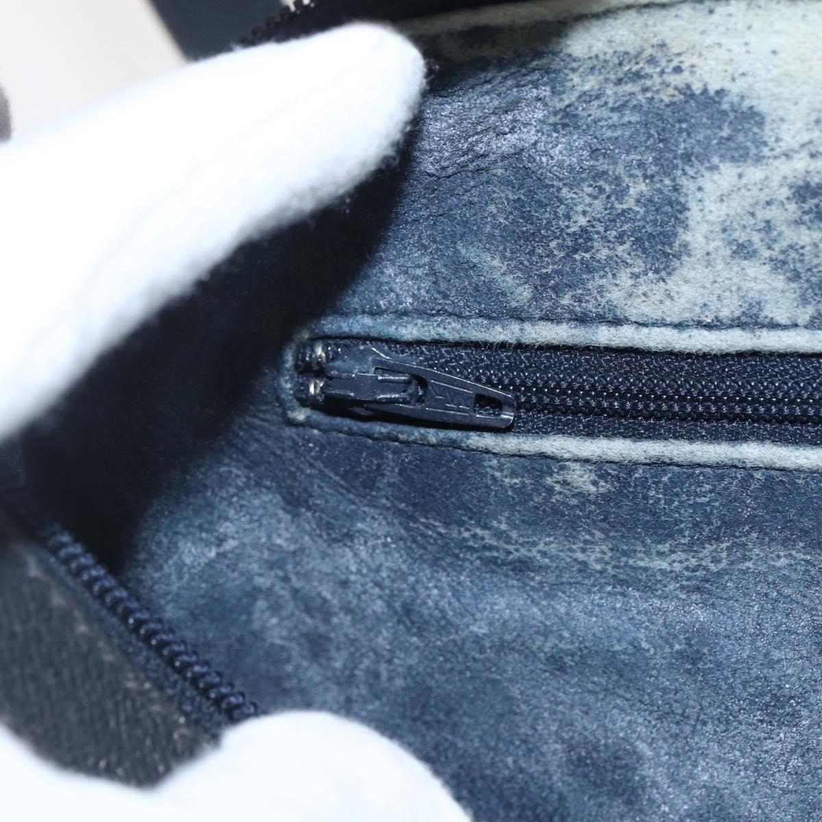 GUCCI GG Supreme Sherry Line Shoulder Bag PVC Navy Gold 10 12 3840 Auth 154192