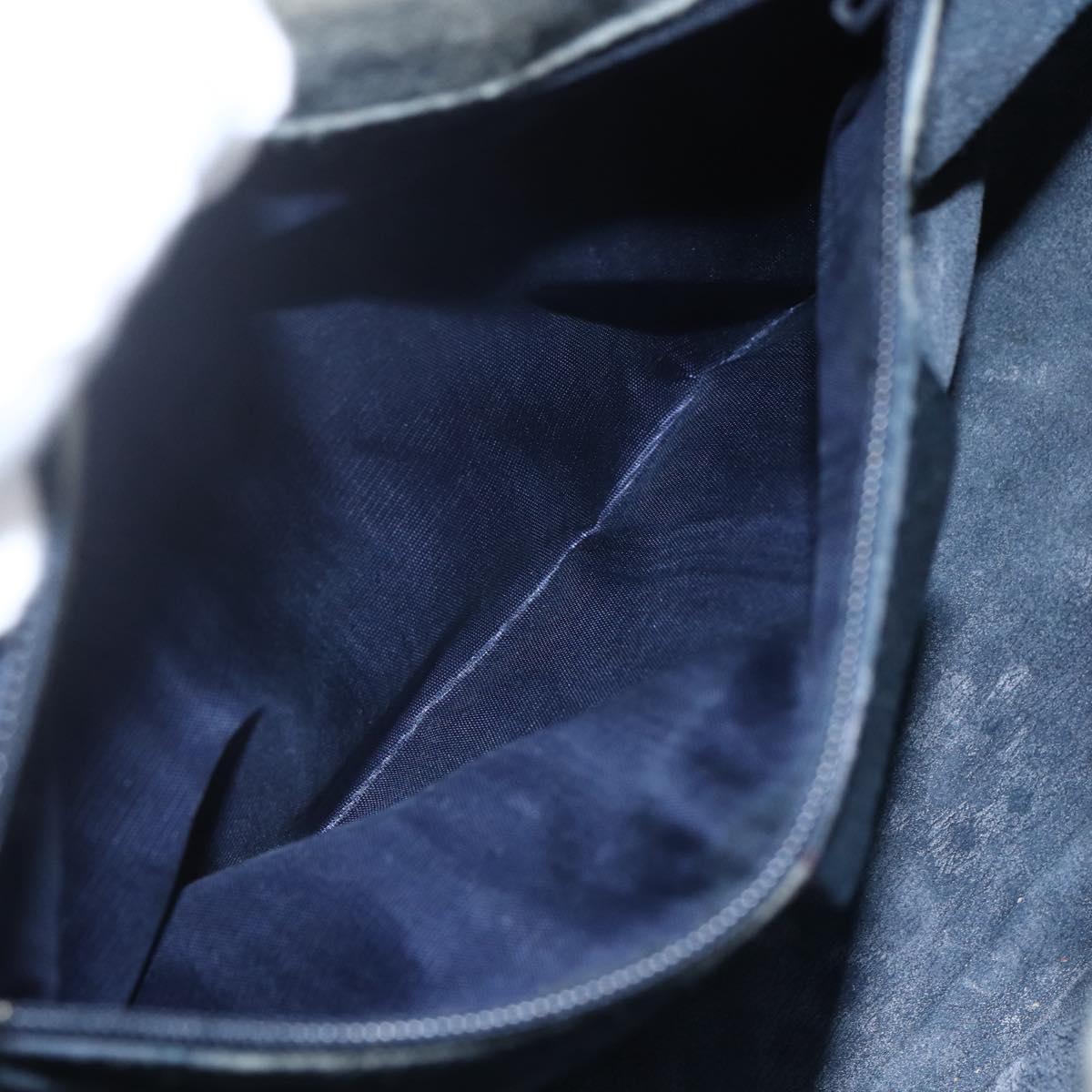 GUCCI GG Supreme Sherry Line Shoulder Bag PVC Navy Gold 10 12 3840 Auth 154192