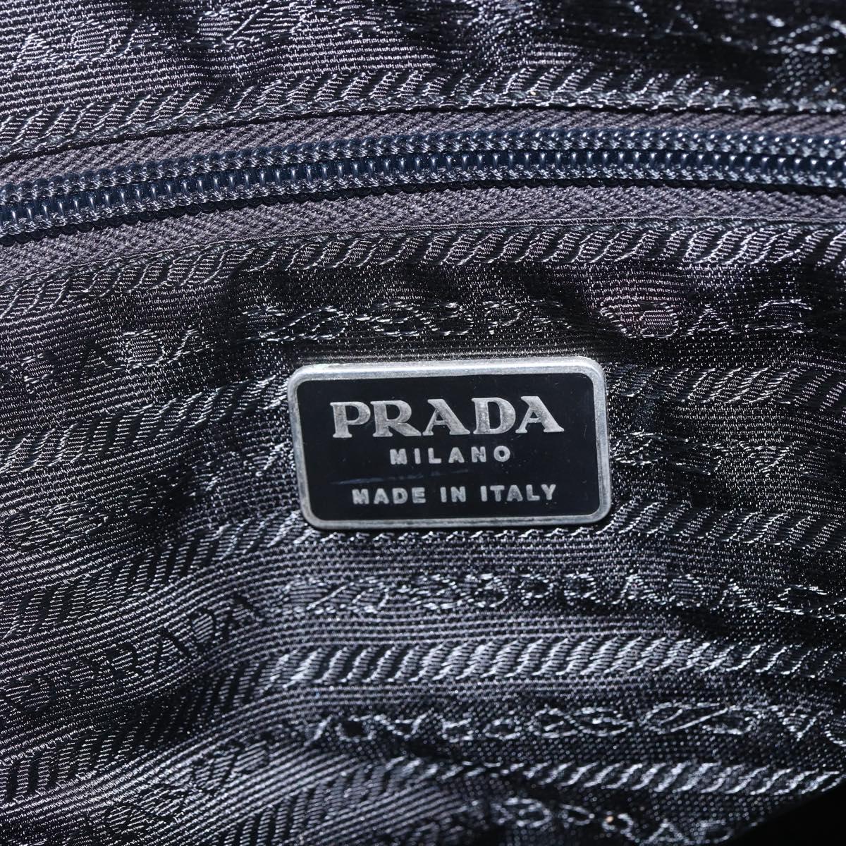 PRADA Hand Bag Nylon Green Silver Auth 154193