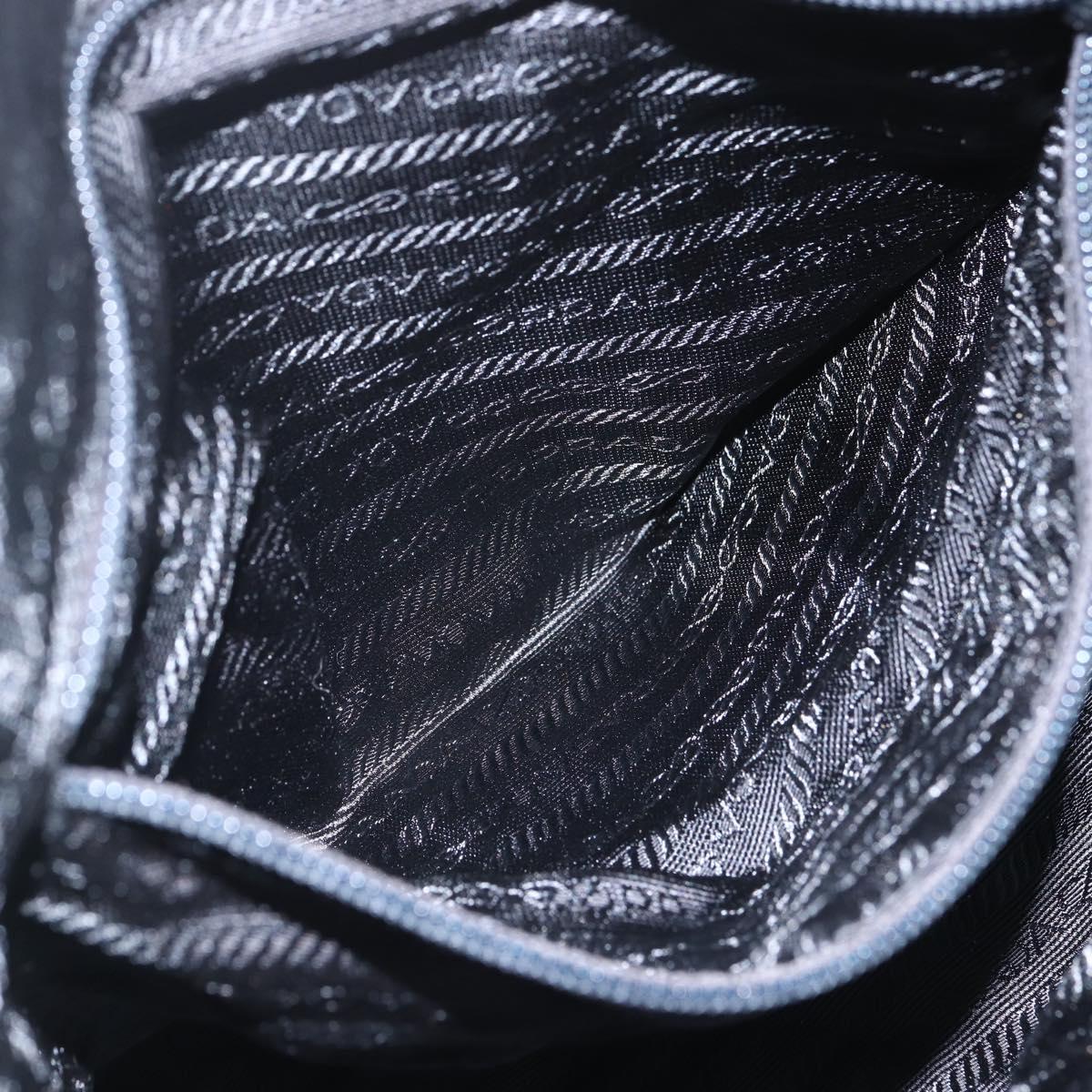 PRADA Hand Bag Nylon Green Silver Auth 154193