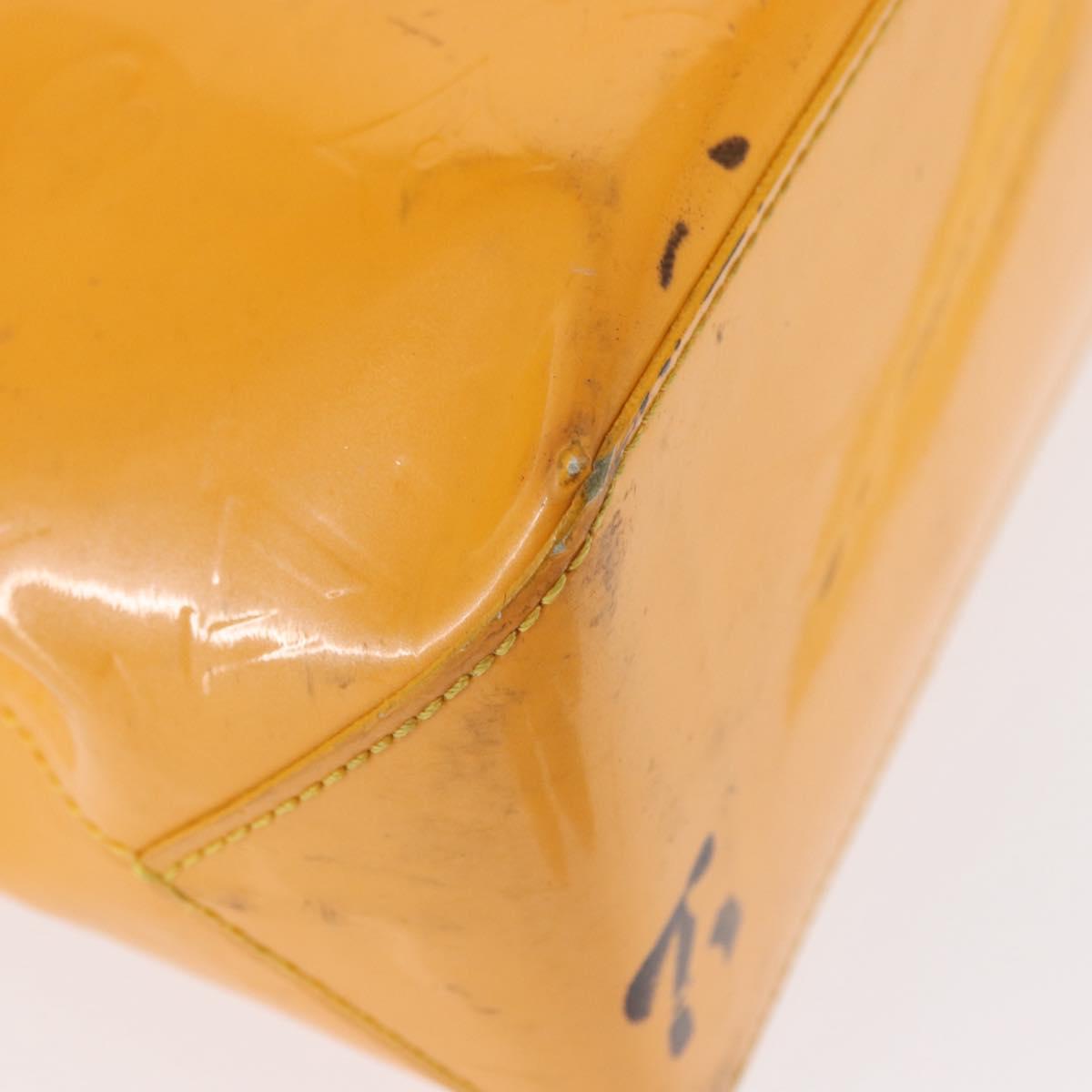 LOUIS VUITTON Monogram Vernis Wilshire PM Bag Jaune Passion M91725 Auth 154194