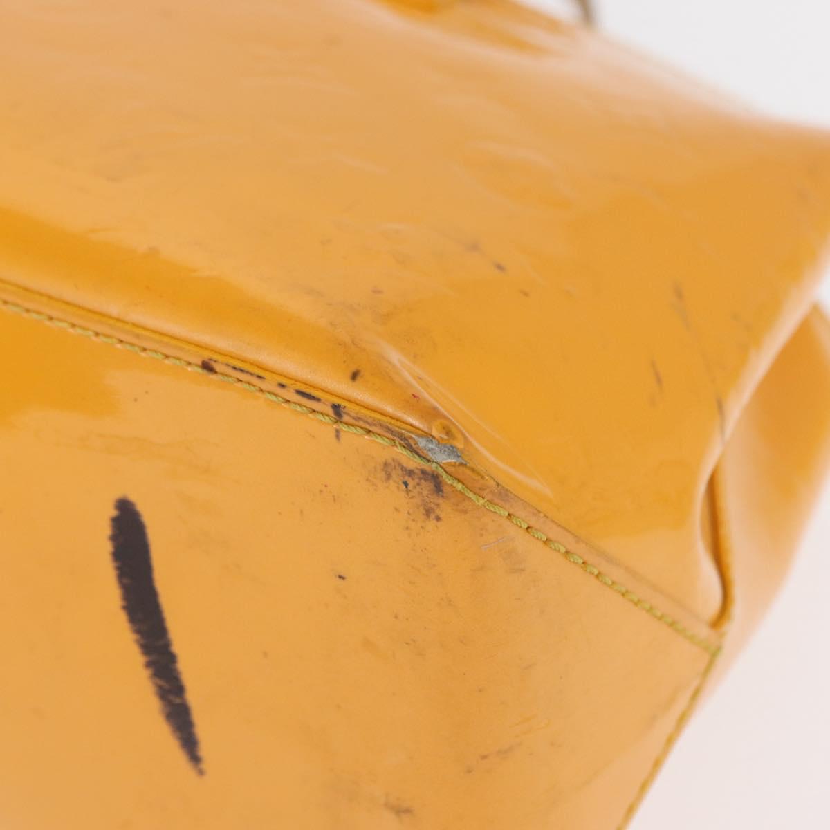 LOUIS VUITTON Monogram Vernis Wilshire PM Bag Jaune Passion M91725 Auth 154194